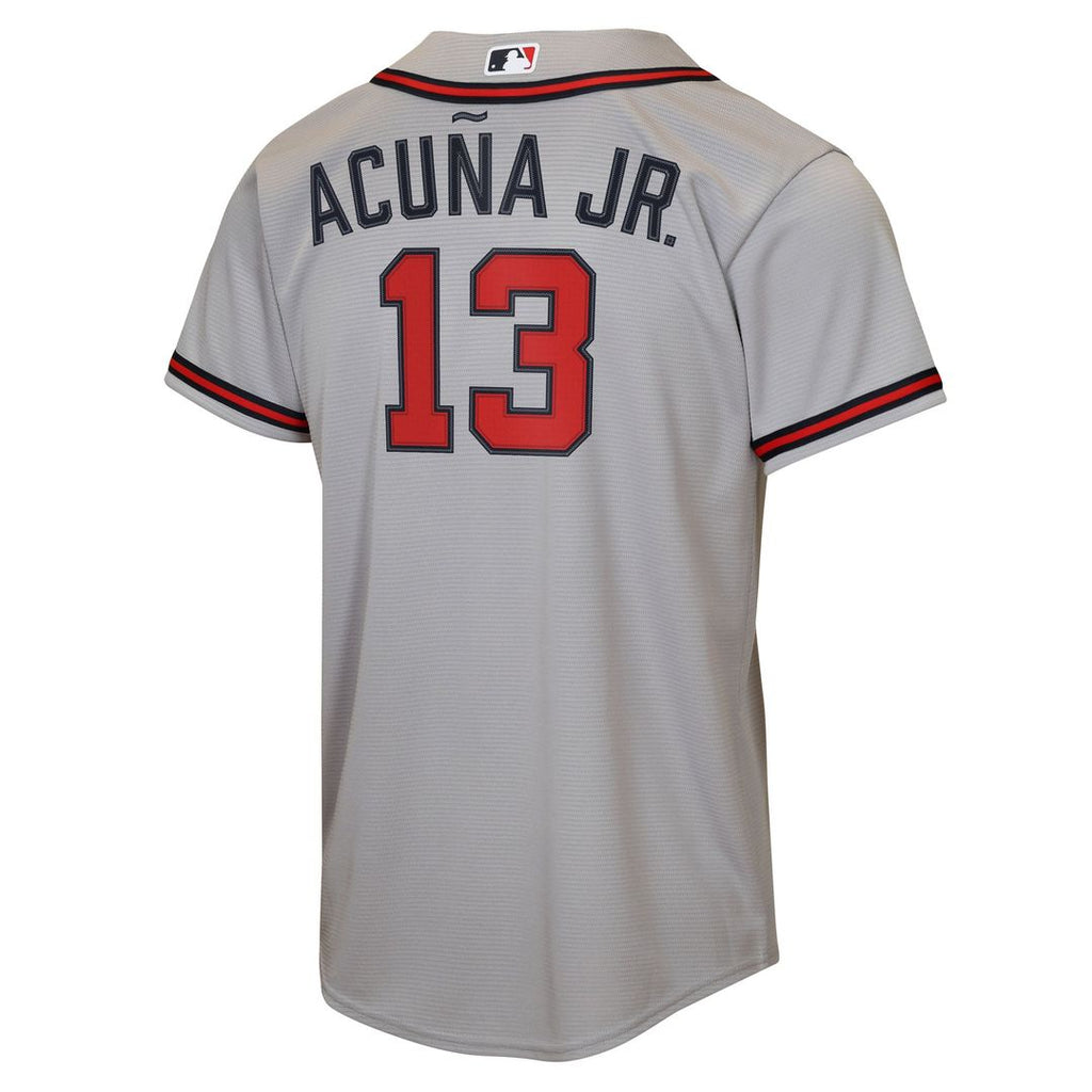 Ronald Acuña Jr. Atlanta Braves Nike Youth Road Replica Jersey - Gray | MLB Fan Gear