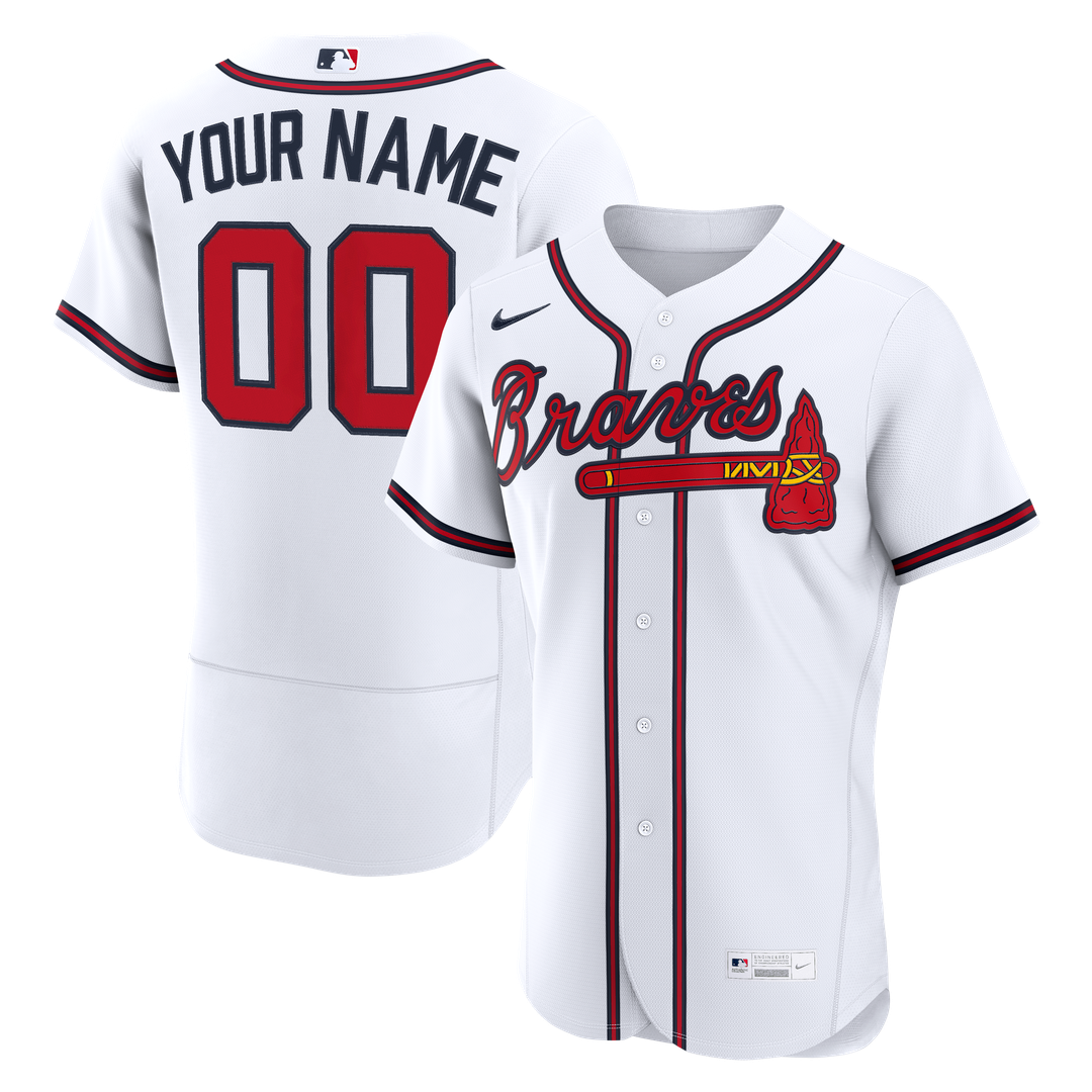 Atlanta Braves Nike Home Authentic Custom Jersey - White | MLB Fan Gear