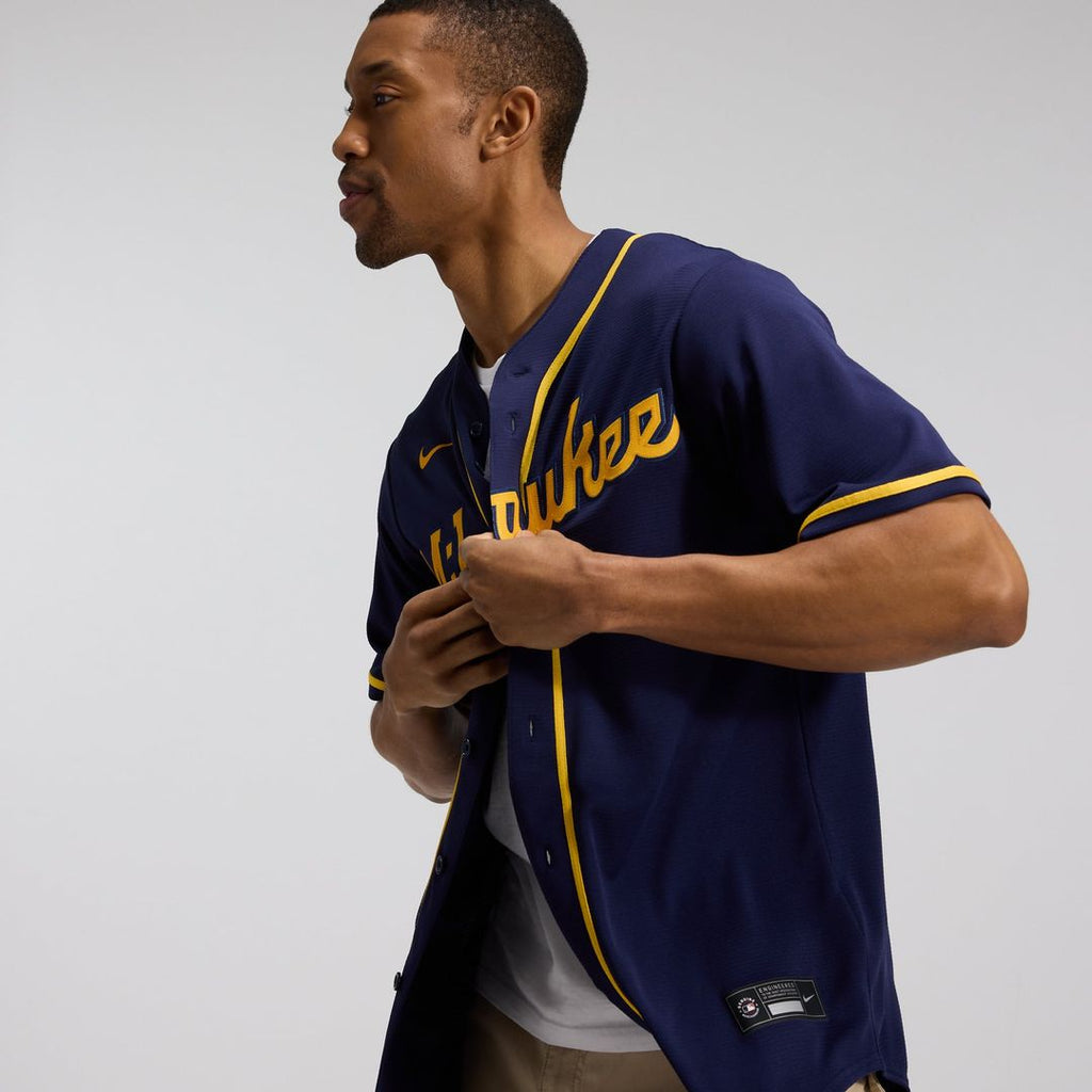 Milwaukee Brewers Nike Alternate Replica Team Jersey - Navy | MLB Fan Gear