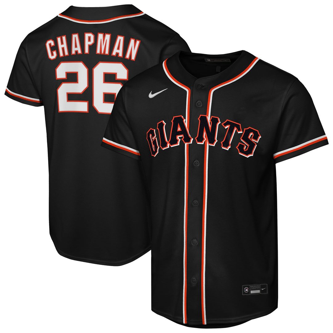 Matt Chapman San Francisco Giants Nike Youth Fashion Replica Player Jersey - Black | MLB Fan Gear