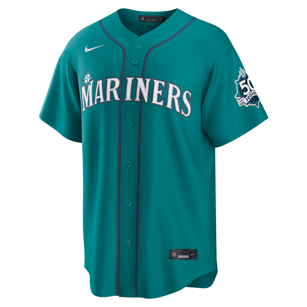 Cal Raleigh Seattle Mariners Nike Alternate 50th Season Patch Stadium Jersey - Teal | MLB Fan Gear