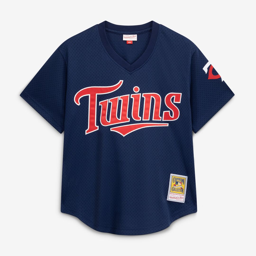 David Ortiz Minnesota Twins Mitchell & Ness 2002 Cooperstown Collection Mesh Batting Practice Jersey - Navy | MLB Fan Gear