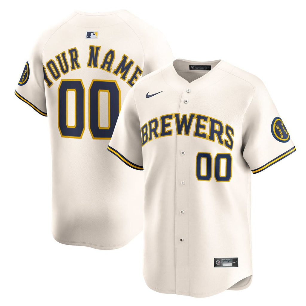 Milwaukee Brewers Nike Home Limited Custom Jersey - Cream | MLB Fan Gear
