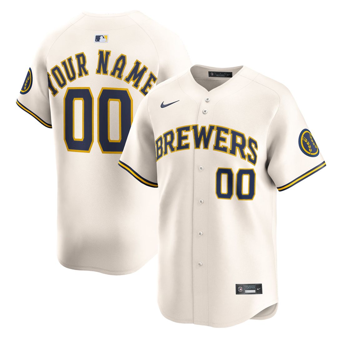 Milwaukee Brewers Nike Home Limited Custom Jersey - Cream | MLB Fan Gear