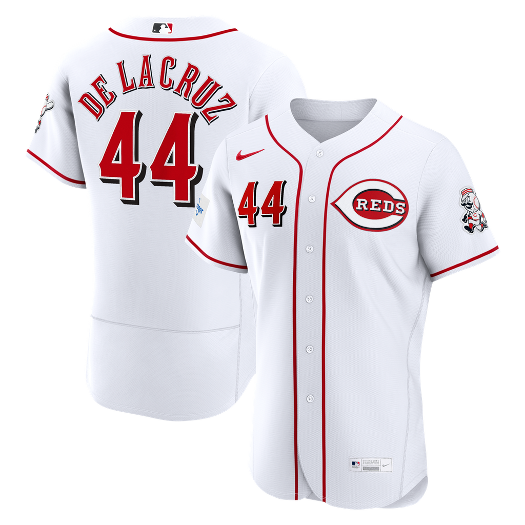 Elly De La Cruz Cincinnati Reds Nike Home Authentic Sponsor Patch Jersey - White | MLB Fan Gear