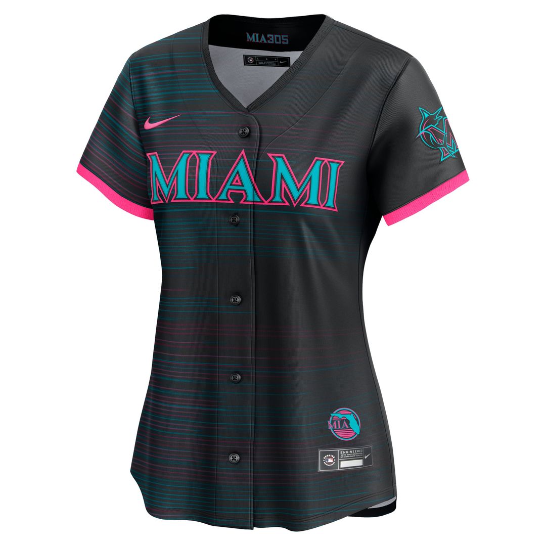 Miami Marlins Nike Women's 2025 City Connect Limited Jersey - Black | MLB Fan Gear