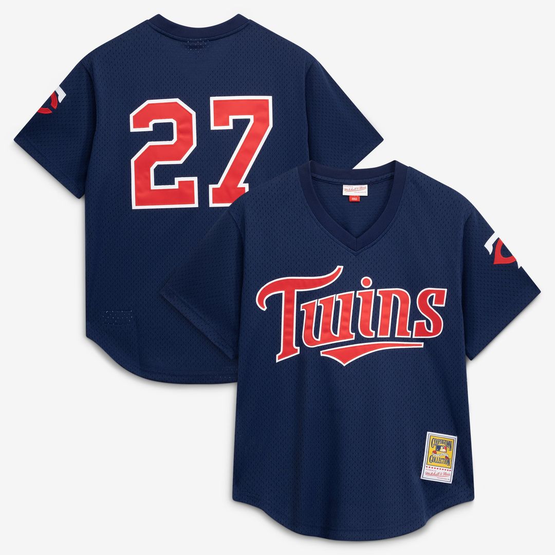 David Ortiz Minnesota Twins Mitchell & Ness 2002 Cooperstown Collection Mesh Batting Practice Jersey - Navy | MLB Fan Gear