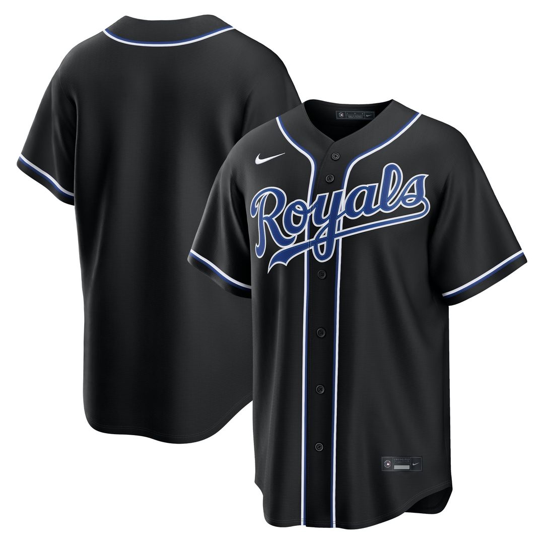 Kansas City Royals Nike Fashion Replica Black Out Jersey | MLB Fan Gear