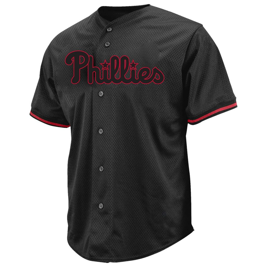 Philadelphia Phillies Profile Big & Tall Pop Fashion Jersey - Black | MLB Fan Gear