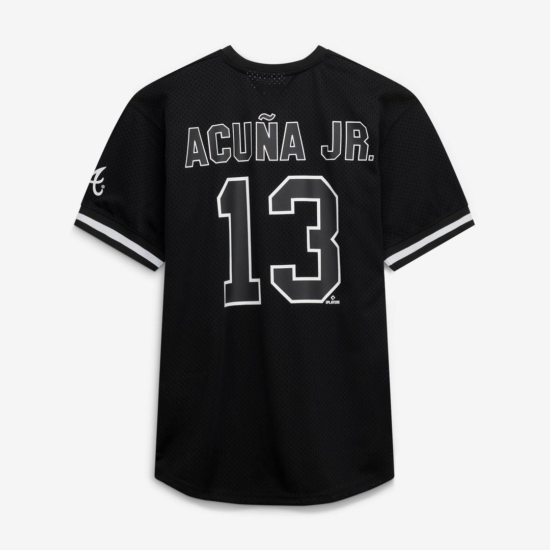 Ronald Acuña Jr. Atlanta Braves Fanatics Big & Tall Heavyweight Mesh Jersey - Black/ White | MLB Fan Gear