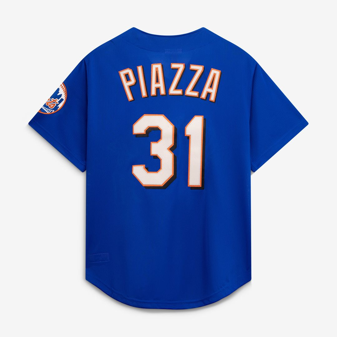 Mike Piazza New York Mets Mitchell & Ness Cooperstown Collection Mesh Batting Practice Button-Up Jersey - Royal | MLB Fan Gear