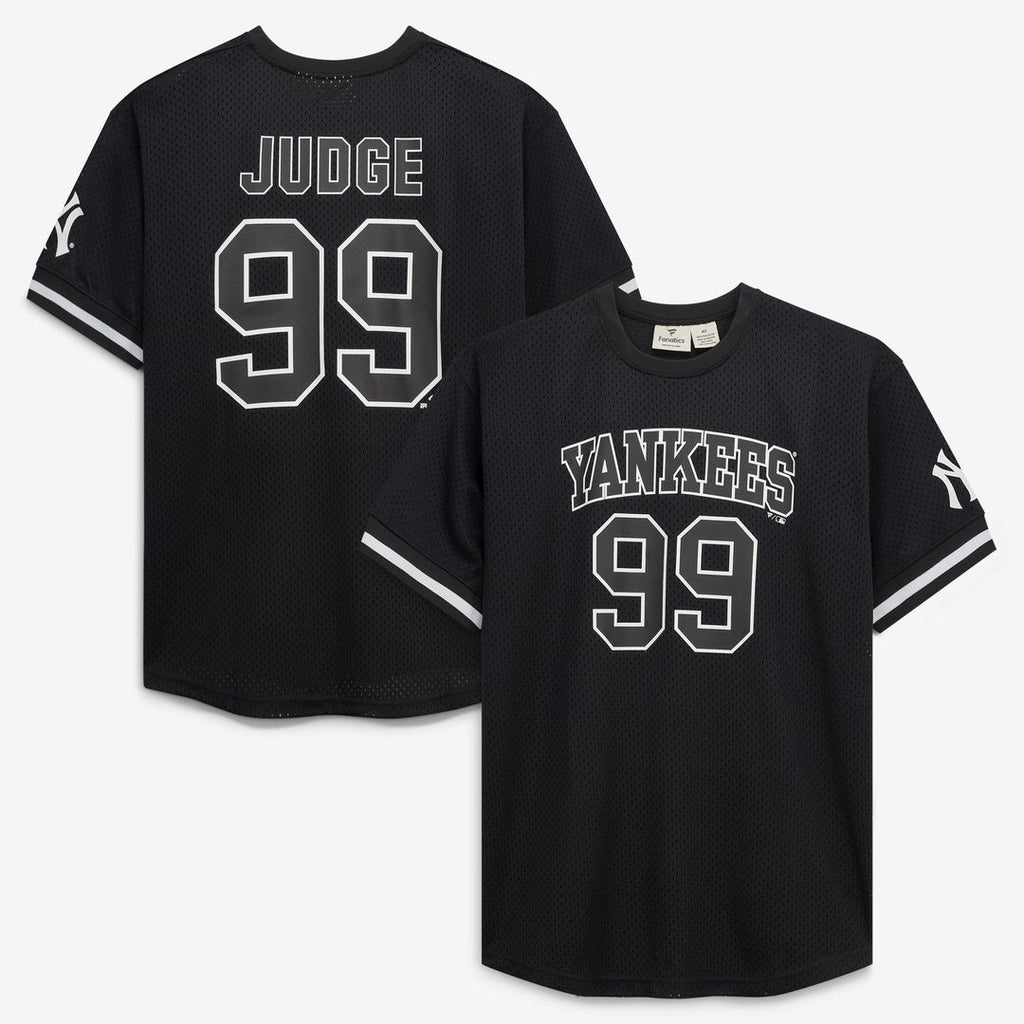 Aaron Judge New York Yankees Fanatics Big & Tall Heavyweight Mesh Jersey - Black/ White | MLB Fan Gear