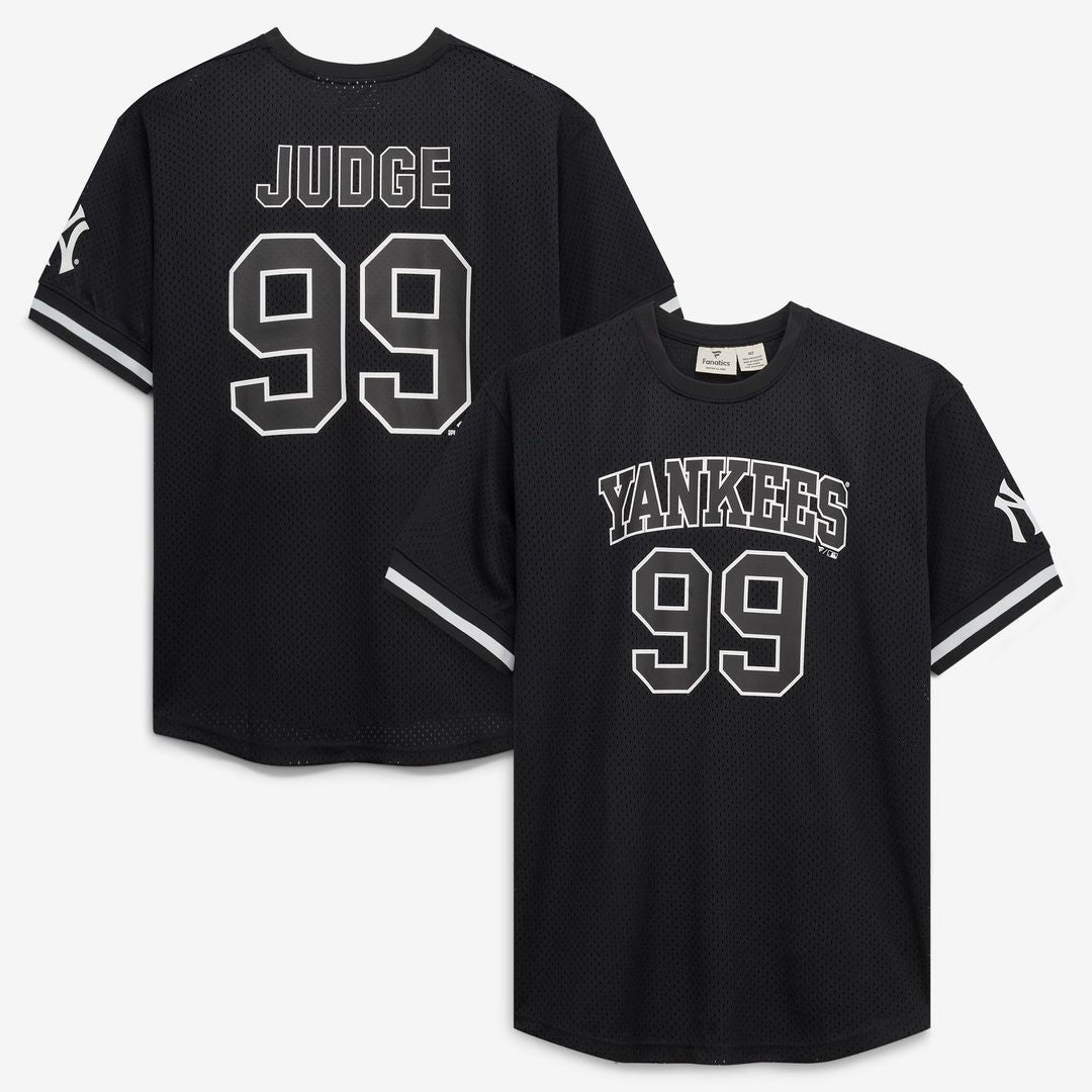 Aaron Judge New York Yankees Fanatics Big & Tall Heavyweight Mesh Jersey - Black/ White | MLB Fan Gear