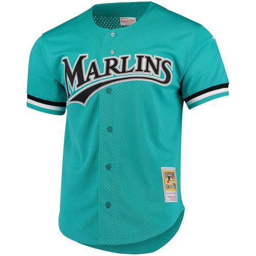 Andre Dawson Florida Marlins Mitchell & Ness Cooperstown Collection Mesh Batting Practice Button-Up Jersey - Teal | MLB Fan Gear