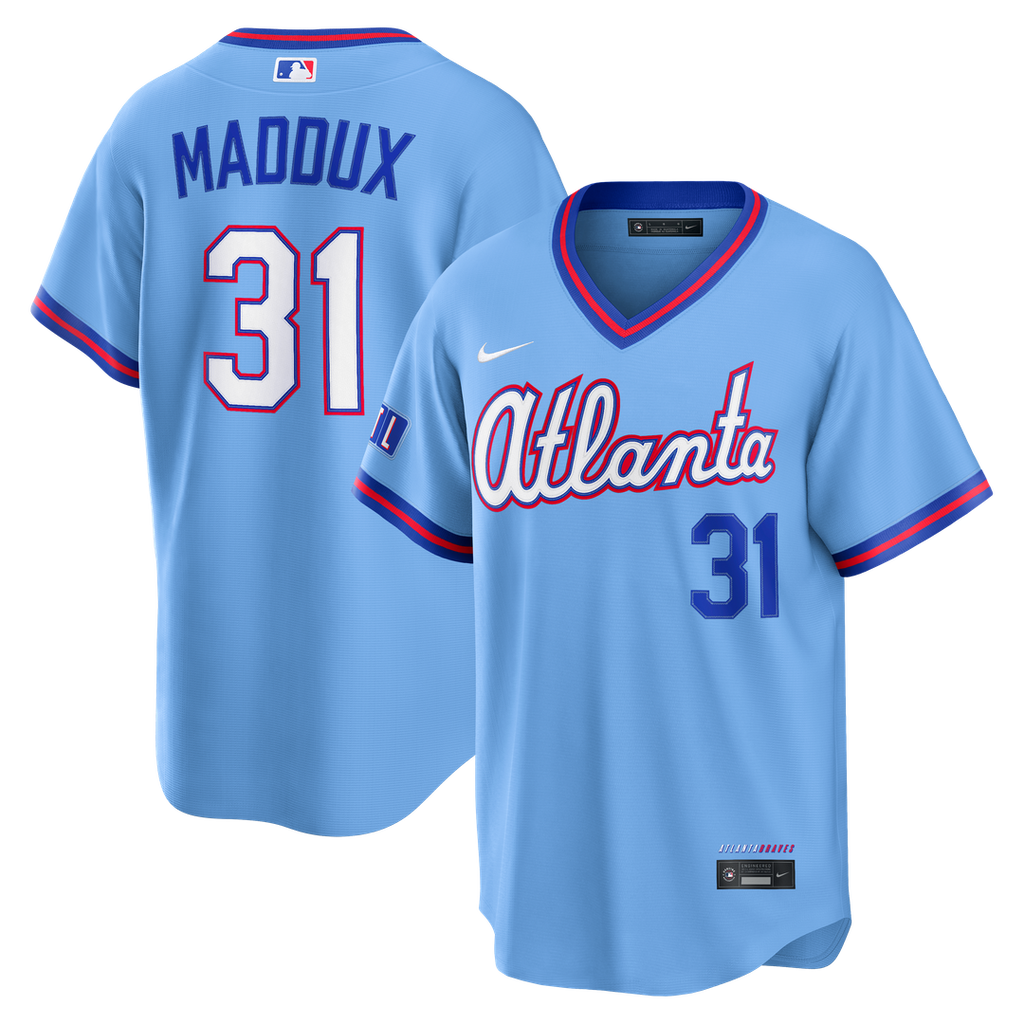 Greg Maddux Atlanta Braves Nike 2026 City Connect Stadium Jersey - Powder Blue | MLB Fan Gear
