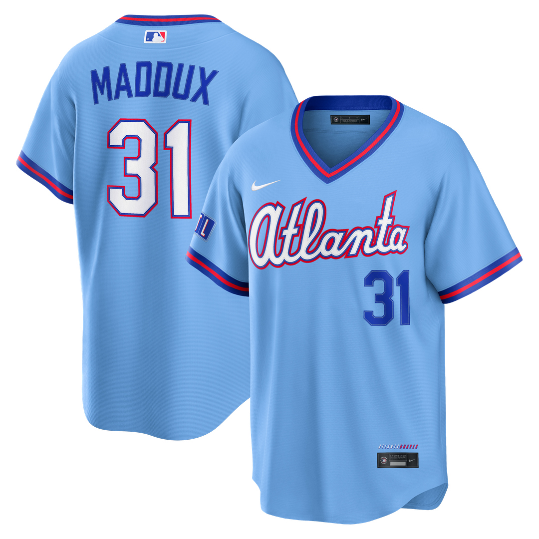 Greg Maddux Atlanta Braves Nike 2026 City Connect Stadium Jersey - Powder Blue | MLB Fan Gear