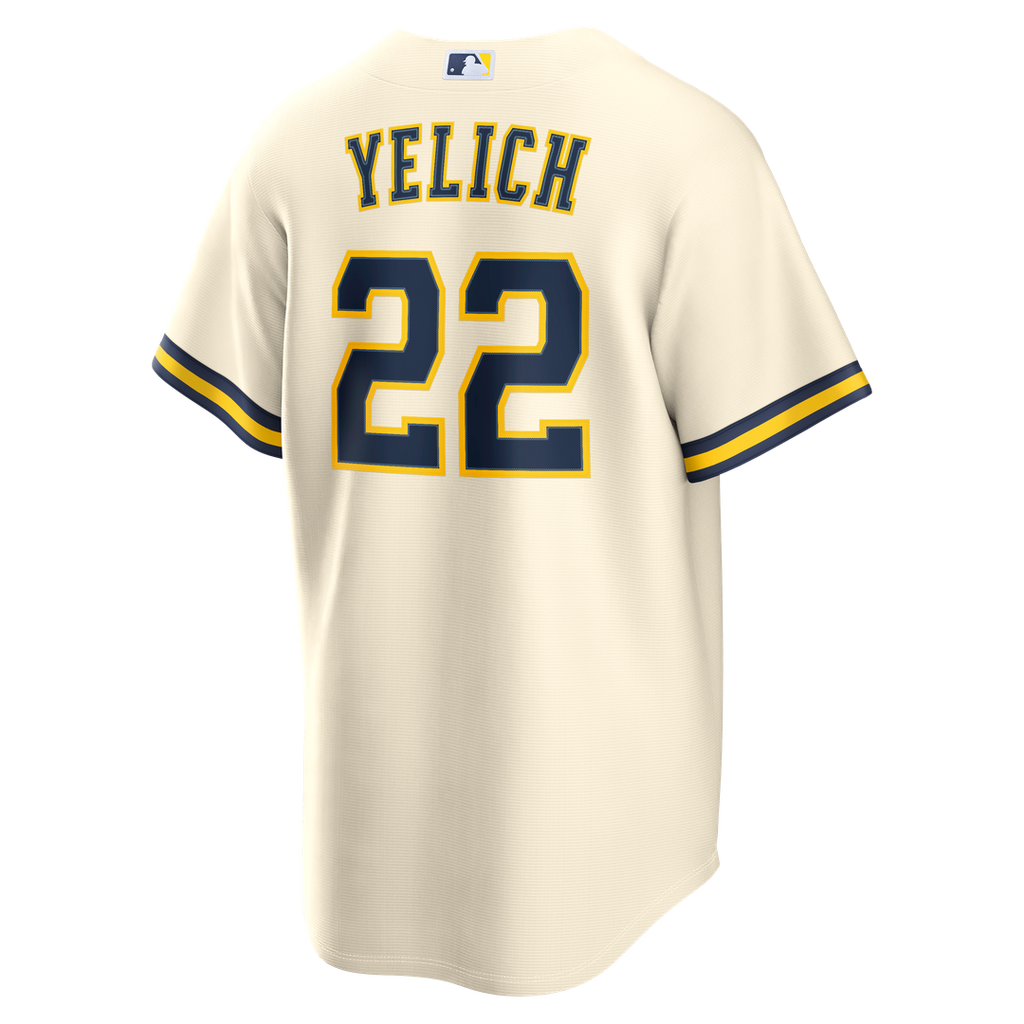 Christian Yelich Milwaukee Brewers Nike Home Replica Jersey - Cream | MLB Fan Gear
