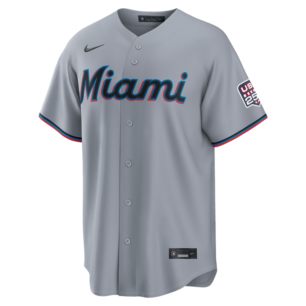 Kyle Stowers Miami Marlins Nike USA 250 Fourth of July Road Stadium Jersey - Gray | MLB Fan Gear