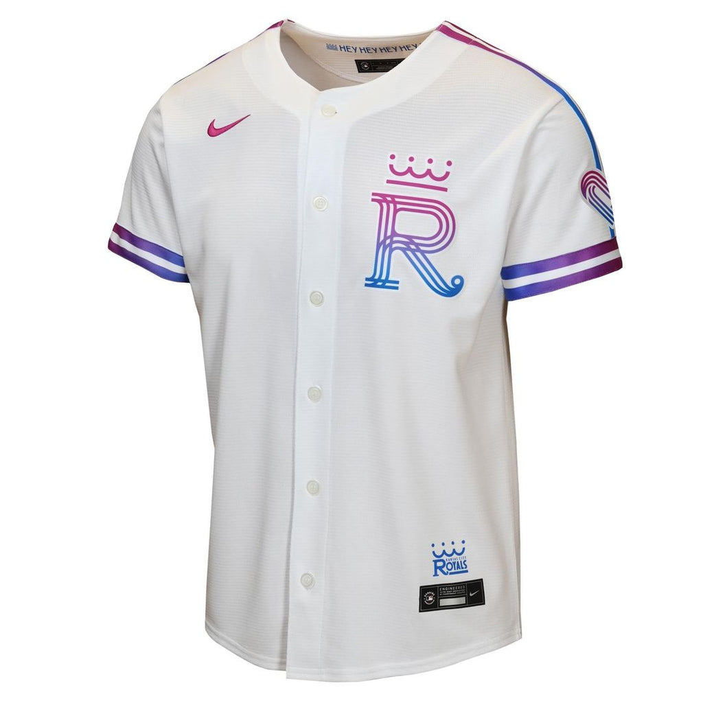 Kansas City Royals Nike Youth 2026 City Connect Stadium Jersey - White | MLB Fan Gear