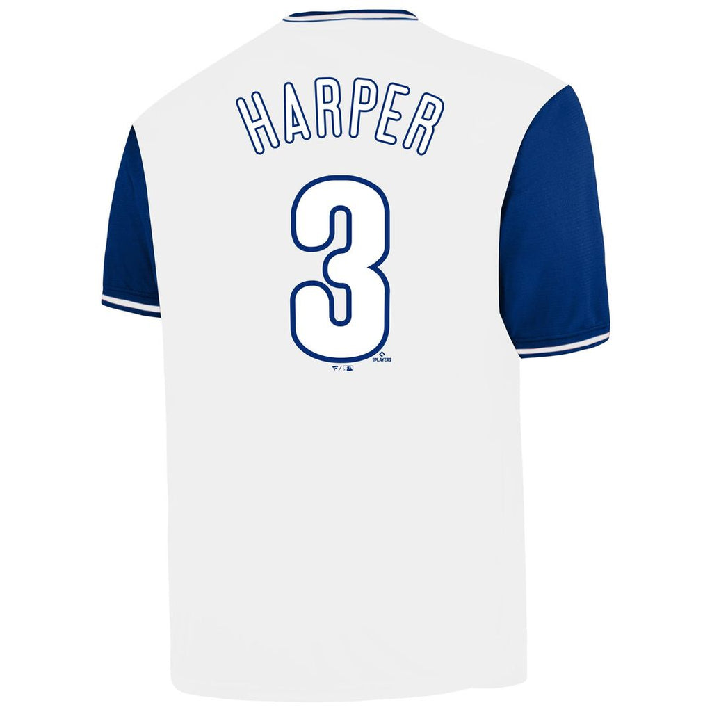 Bryce Harper Philadelphia Phillies Profile Big & Tall Name & Number Jersey - White | MLB Fan Gear