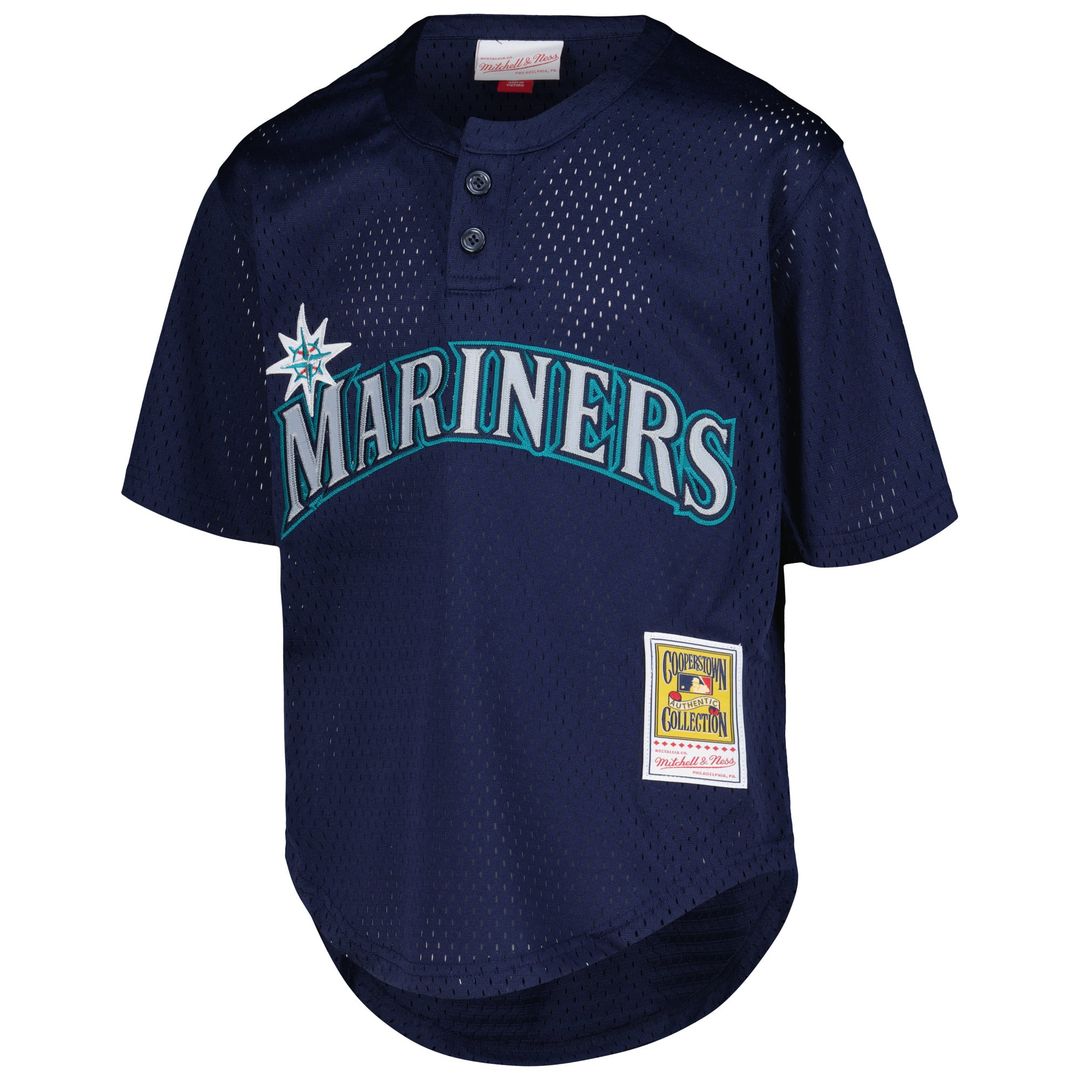 Ken Griffey Jr. Seattle Mariners Mitchell & Ness Youth Cooperstown Collection Mesh Batting Practice Jersey - Navy | MLB Fan Gear