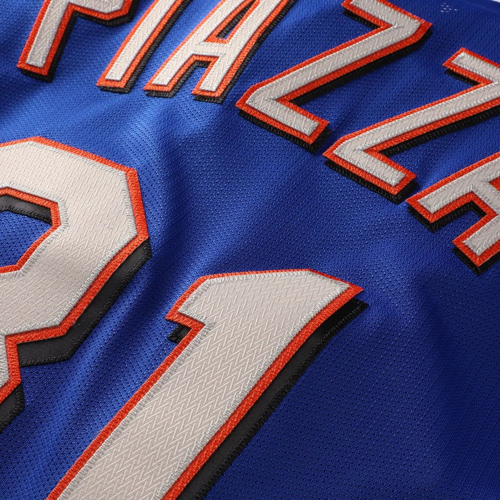 Mike Piazza New York Mets Mitchell & Ness Cooperstown Collection Mesh Batting Practice Button-Up Jersey - Orange | MLB Fan Gear