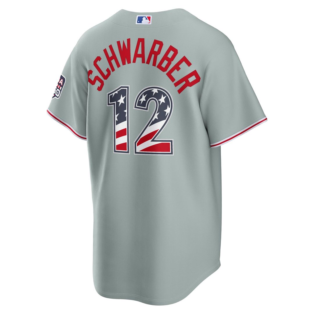 Kyle Schwarber Philadelphia Phillies Nike USA 250 Fourth of July Road Stadium Jersey - Gray | MLB Fan Gear