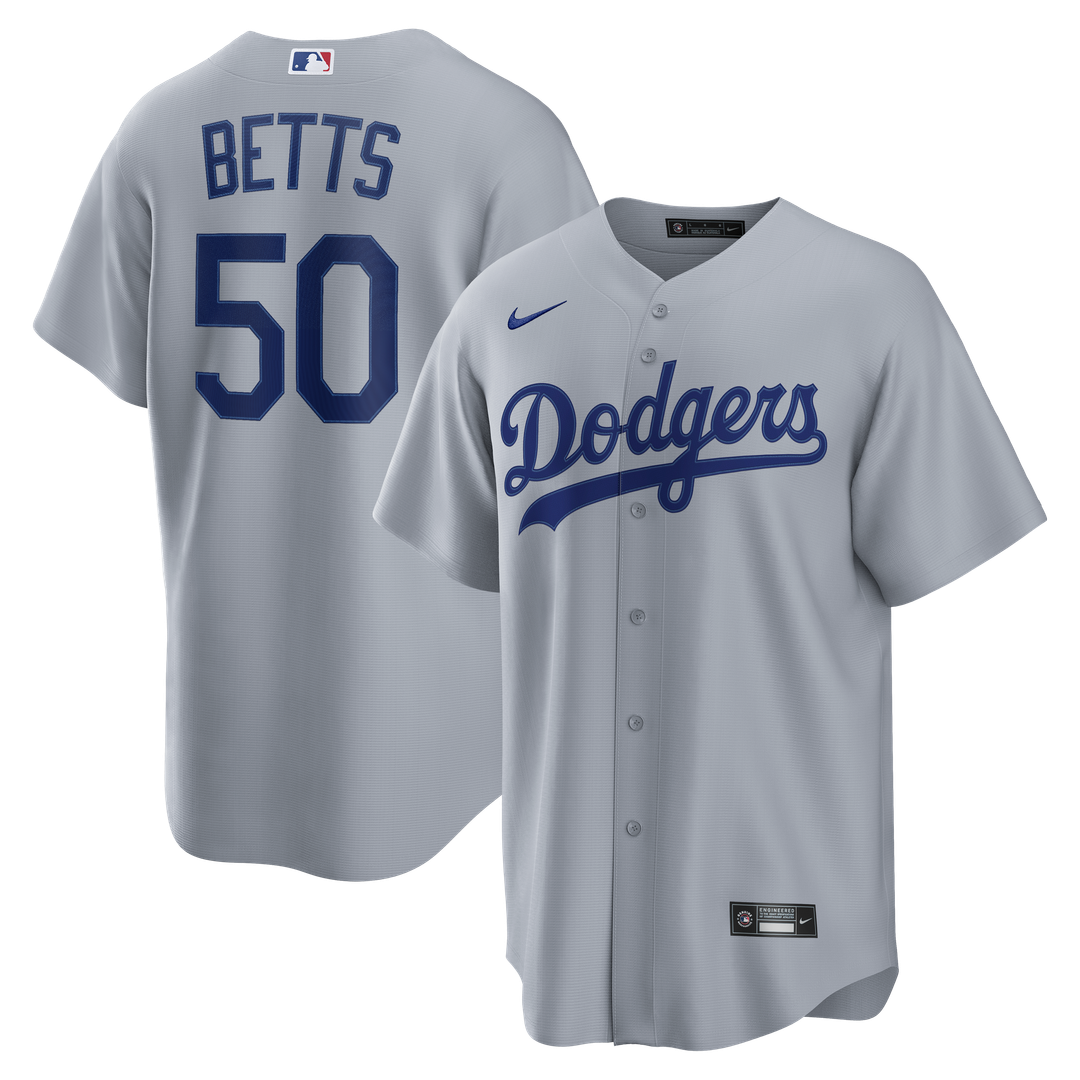 Mookie Betts Los Angeles Dodgers Nike Road Replica Jersey - Gray | MLB Fan Gear