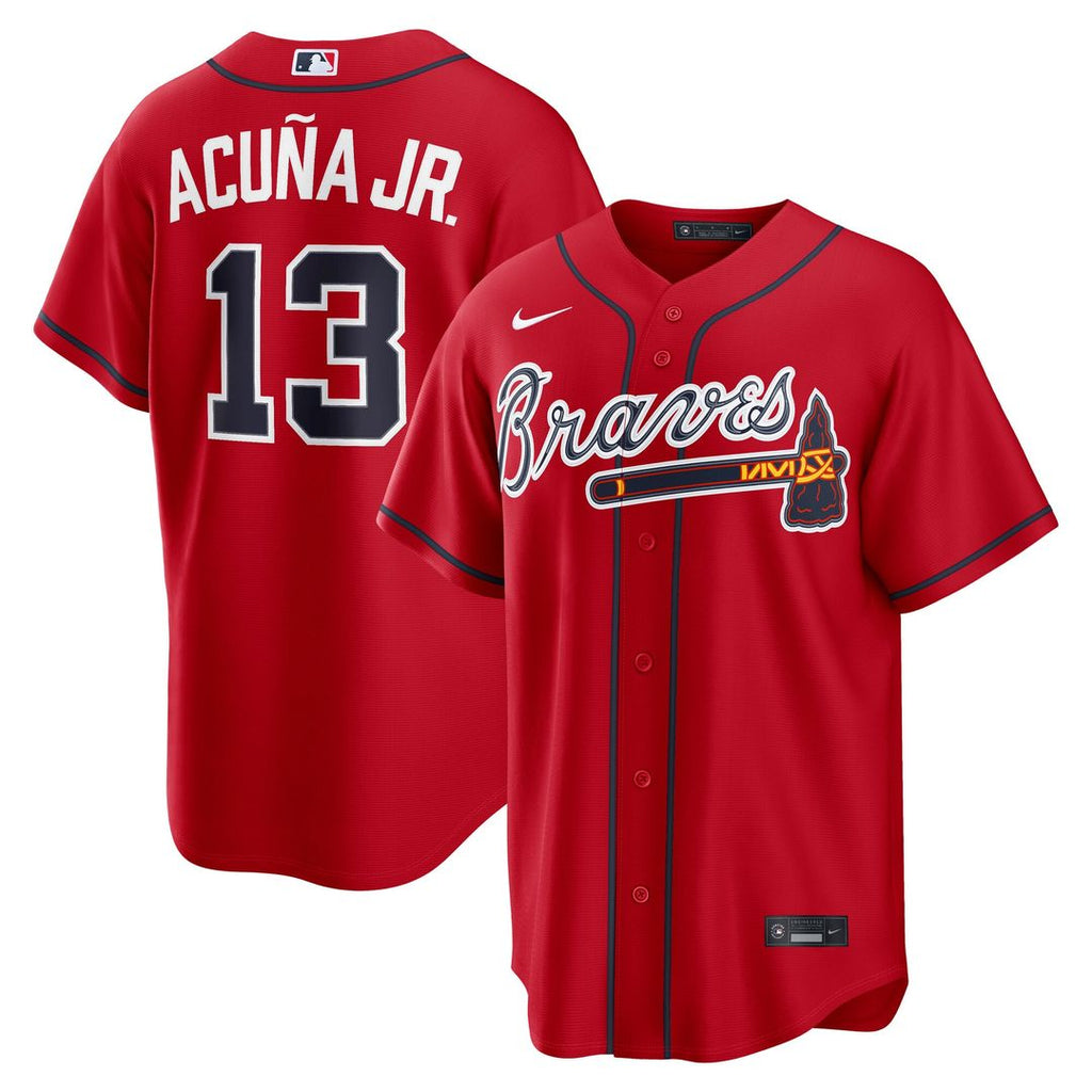 Ronald Acuña Jr. Atlanta Braves Nike Alternate 2 Replica Jersey - Red | MLB Fan Gear