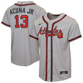 Ronald Acuña Jr. Atlanta Braves Nike Youth Road Replica Jersey - Gray | MLB Fan Gear
