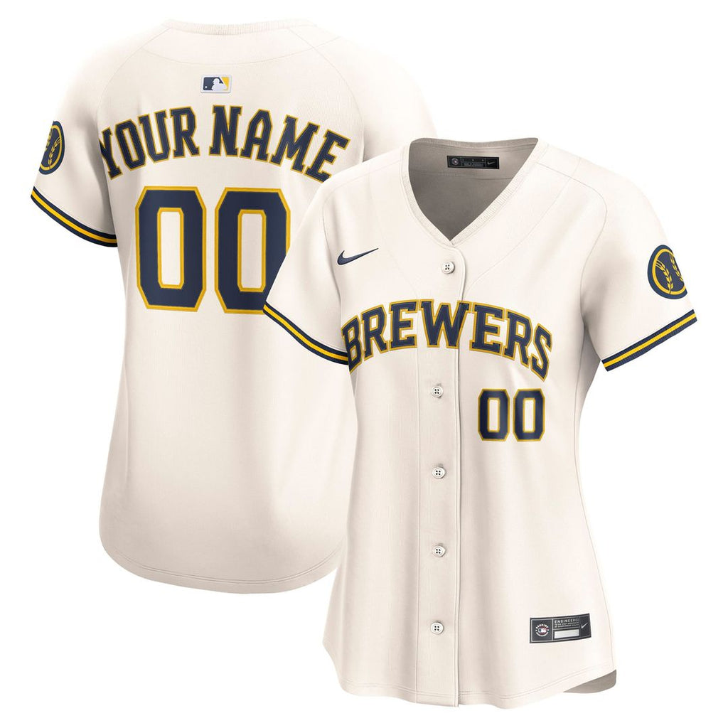 Milwaukee Brewers Nike Women's Home Limited Custom Jersey - Cream | MLB Fan Gear