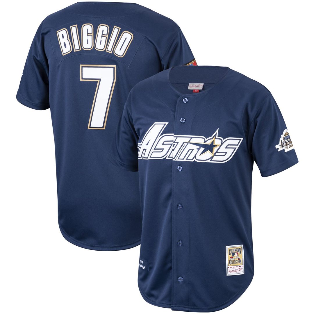 Craig Biggio Houston Astros Mitchell & Ness Cooperstown Collection 1994 Authentic Jersey - Navy | MLB Fan Gear