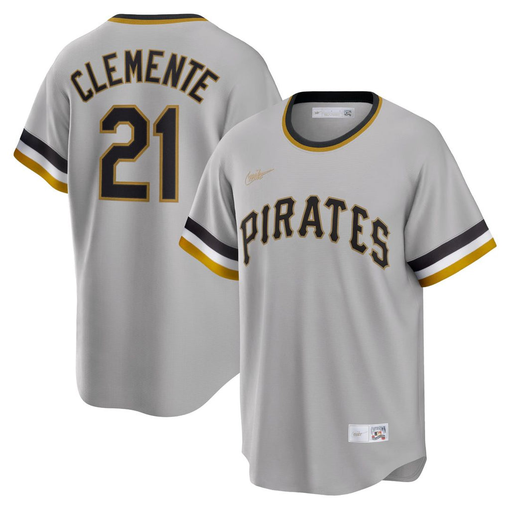 Roberto Clemente Pittsburgh Pirates Nike Road Cooperstown Collection Player Jersey - Gray | MLB Fan Gear
