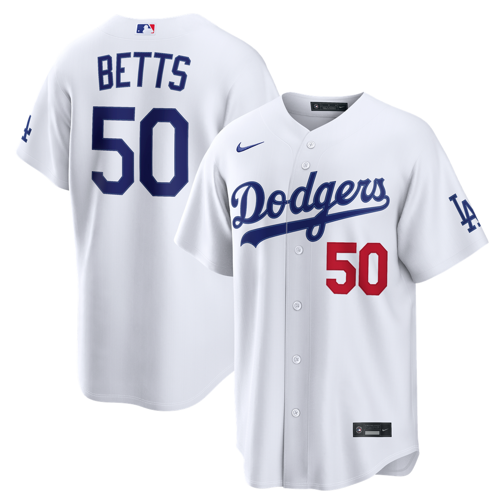 Mookie Betts Los Angeles Dodgers Nike Home Stadium Jersey - White | MLB Fan Gear