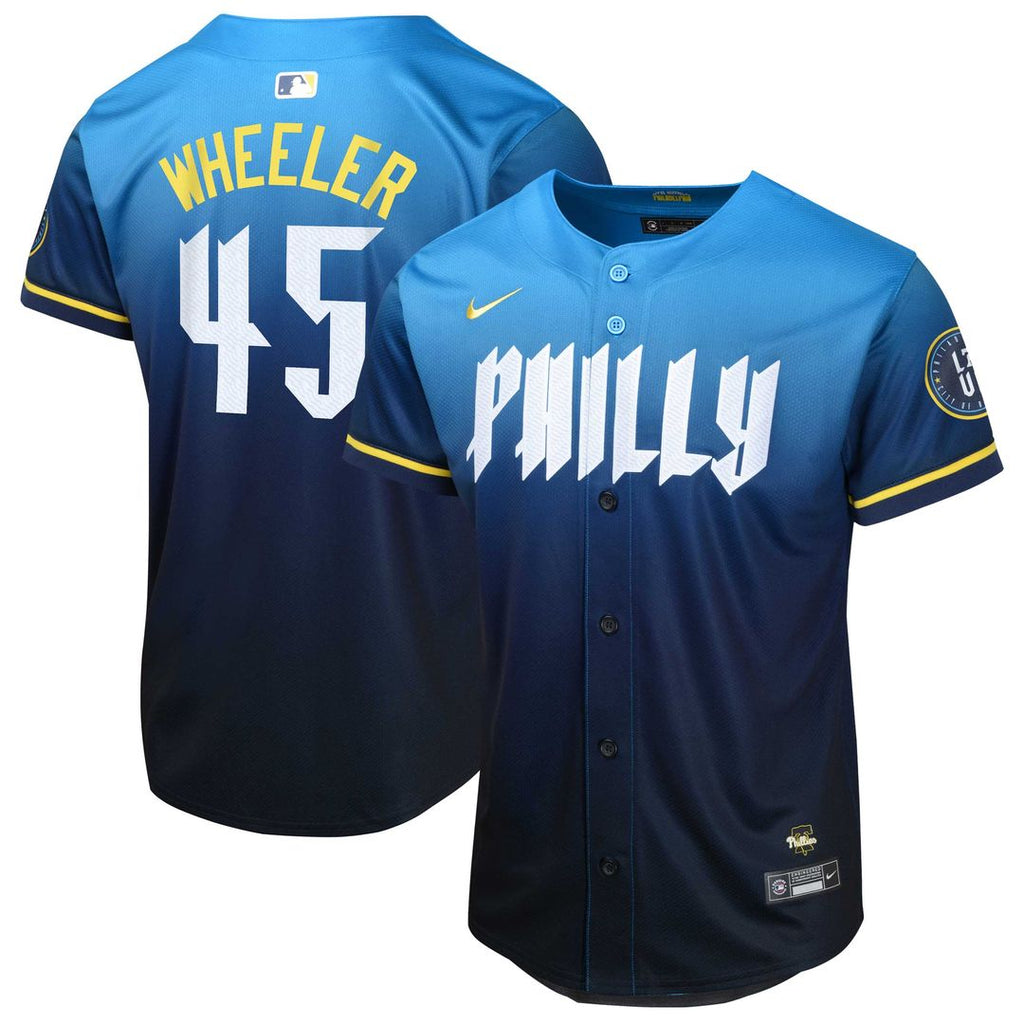 Zack Wheeler Philadelphia Phillies Nike Youth 2024 City Connect Limited Player Jersey - Blue | MLB Fan Gear