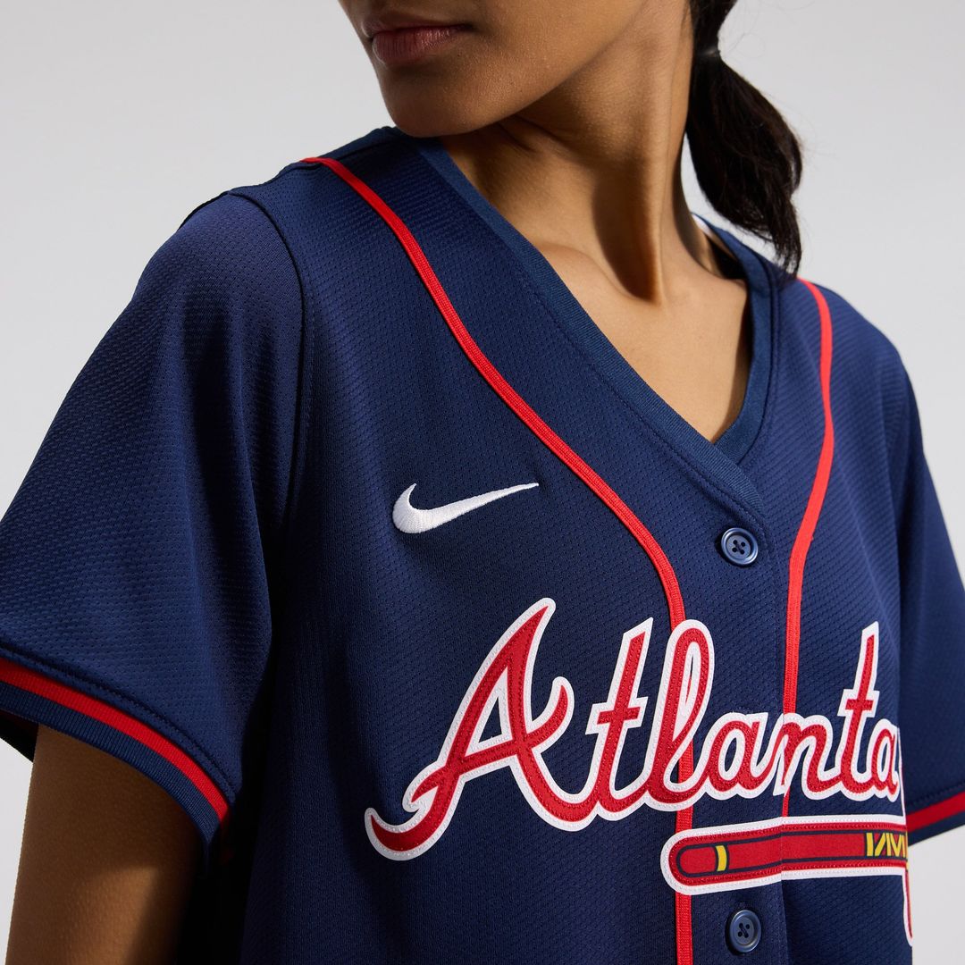 Ronald Acuña Jr. Atlanta Braves Nike Women's Alternate Limited Player Jersey – Navy | MLB Fan Gear