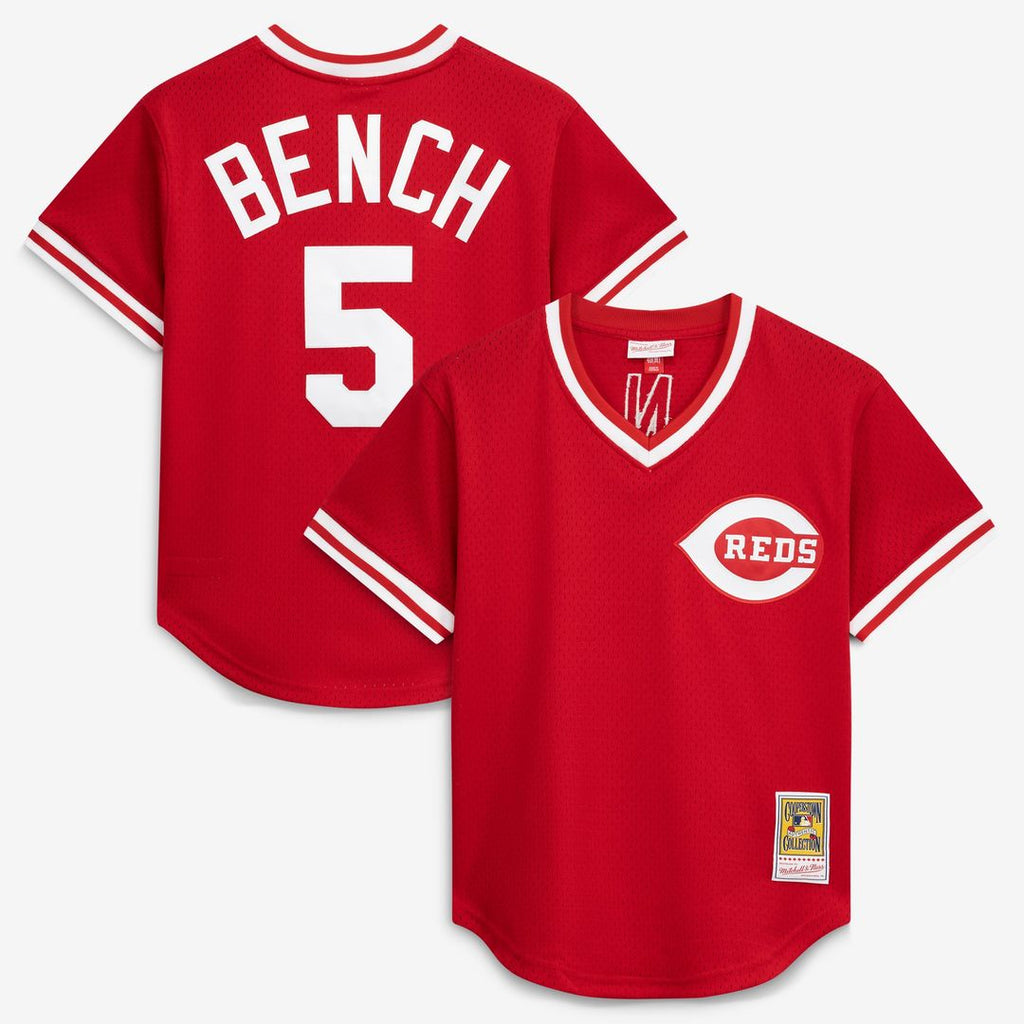 Johnny Bench Cincinnati Reds Mitchell & Ness Authentic Batting Practice Jersey - Scarlet | MLB Fan Gear