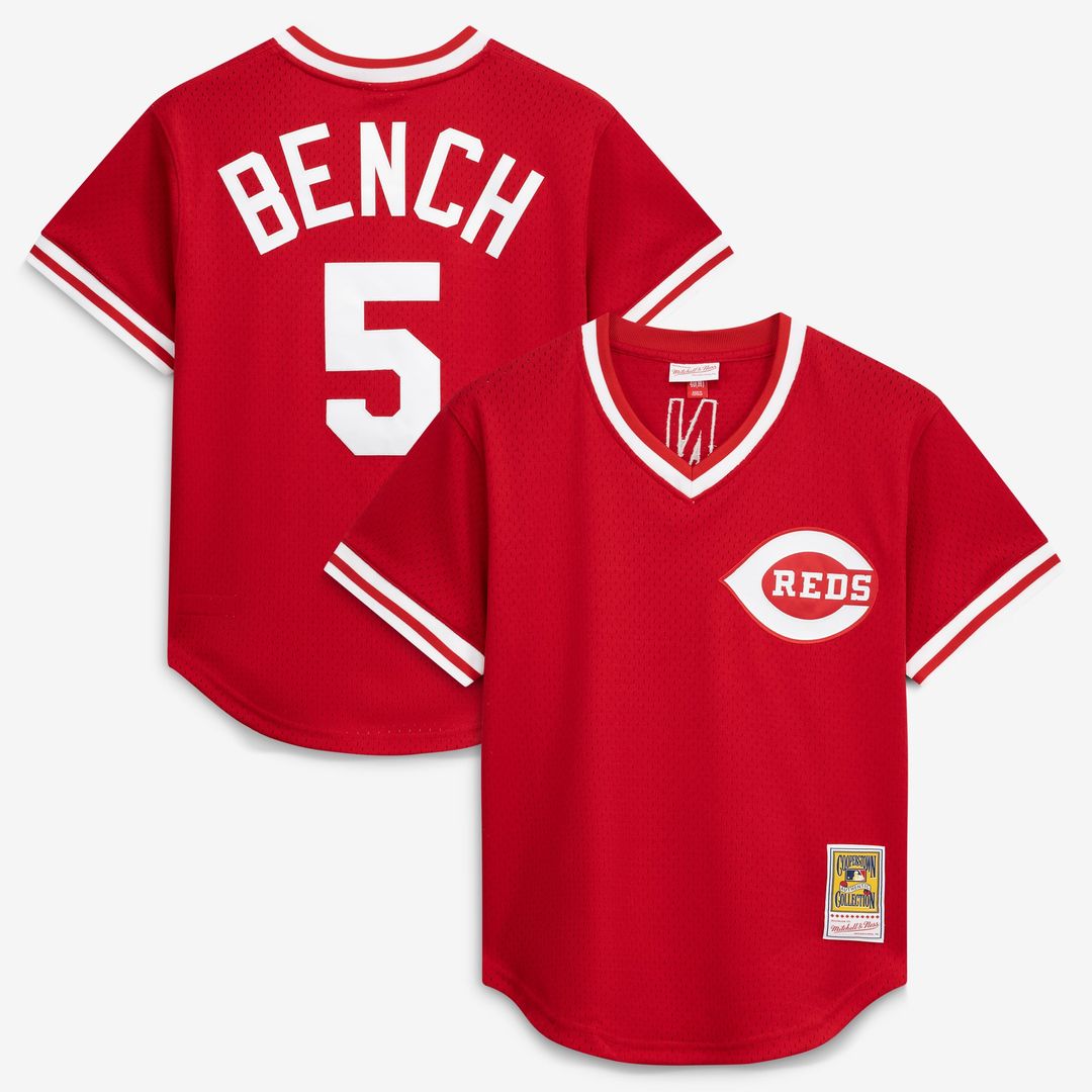 Johnny Bench Cincinnati Reds Mitchell & Ness Authentic Batting Practice Jersey - Scarlet | MLB Fan Gear