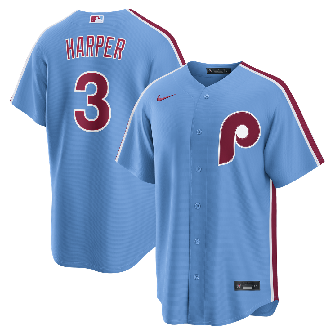 Bryce Harper Philadelphia Phillies Nike Alternate Replica Jersey - Light Blue | MLB Fan Gear