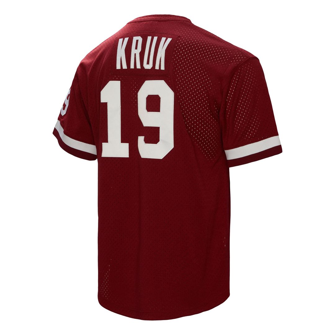 John Kruk Philadelphia Phillies Mitchell & Ness Big & Tall Cooperstown Collection Mesh Batting Practice Jersey - Burgundy | MLB Fan Gear