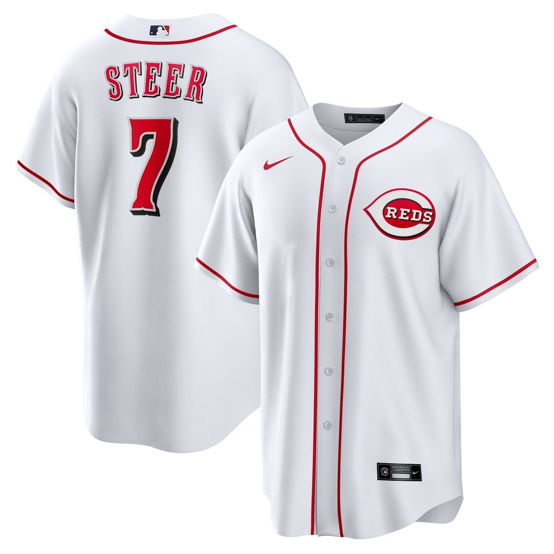 Spencer Steer Cincinnati Reds Nike Home Replica Jersey - White | MLB Fan Gear