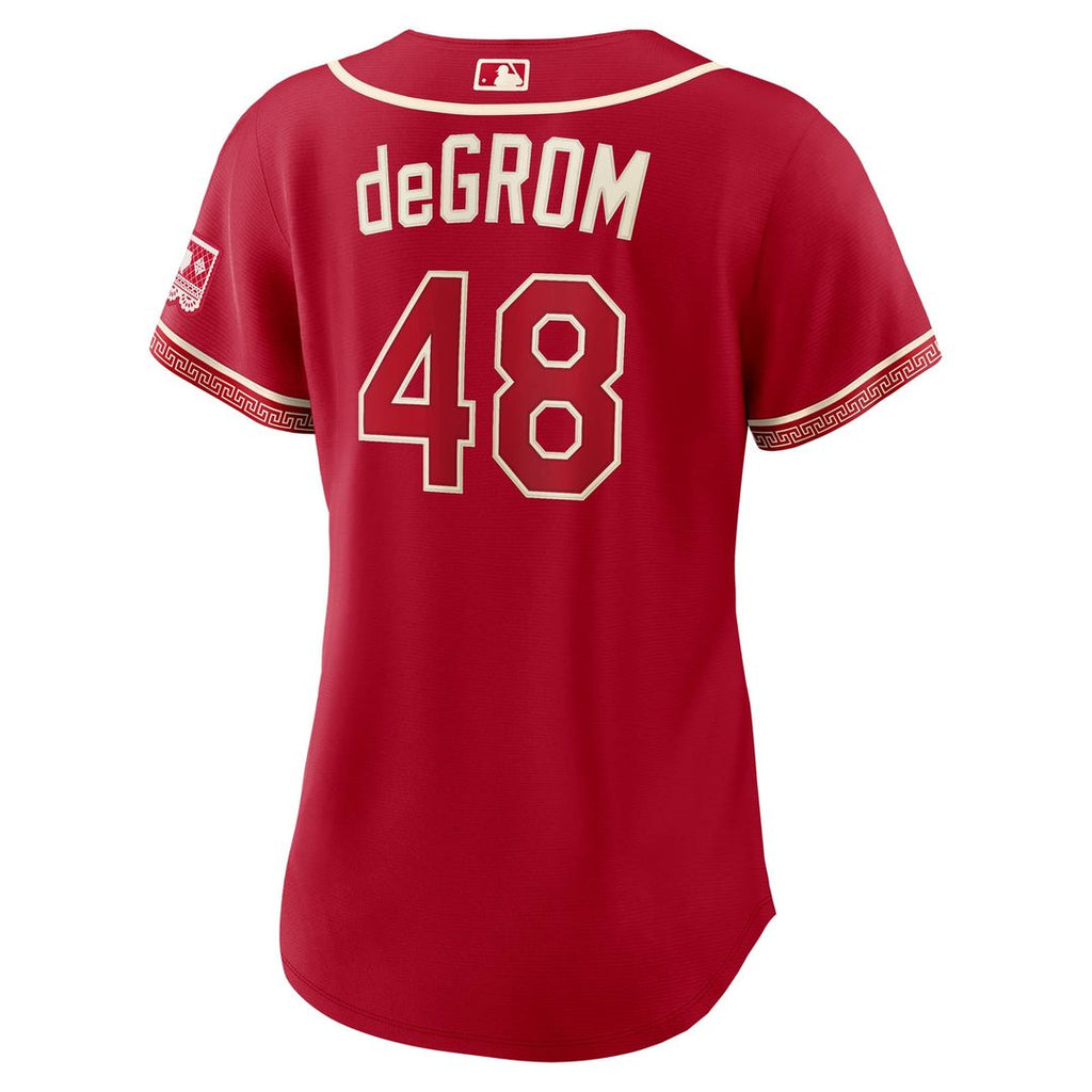 Jacob deGrom Texas Rangers Nike Women's 2026 City Connect Stadium Jersey - Red | MLB Fan Gear