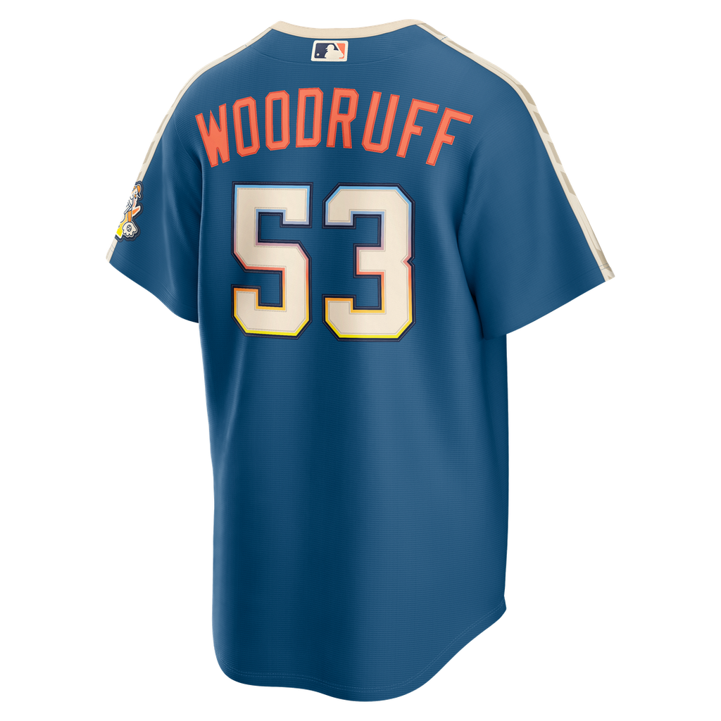Brandon Woodruff Milwaukee Brewers Nike 2026 City Connect Stadium Jersey - Mineral Blue | MLB Fan Gear
