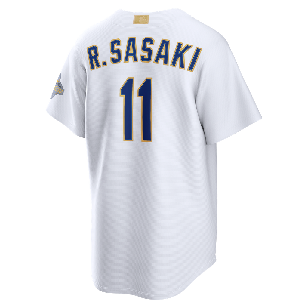 Roki Sasaki Los Angeles Dodgers Nike 2026 Gold Collection Stadium Jersey - White | MLB Fan Gear
