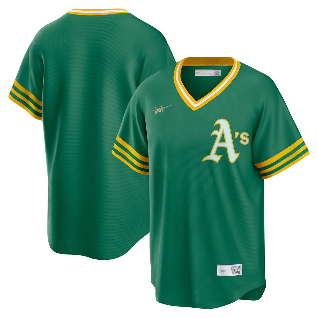 Athletics Nike Road Cooperstown Collection Team Jersey - Kelly Green | MLB Fan Gear