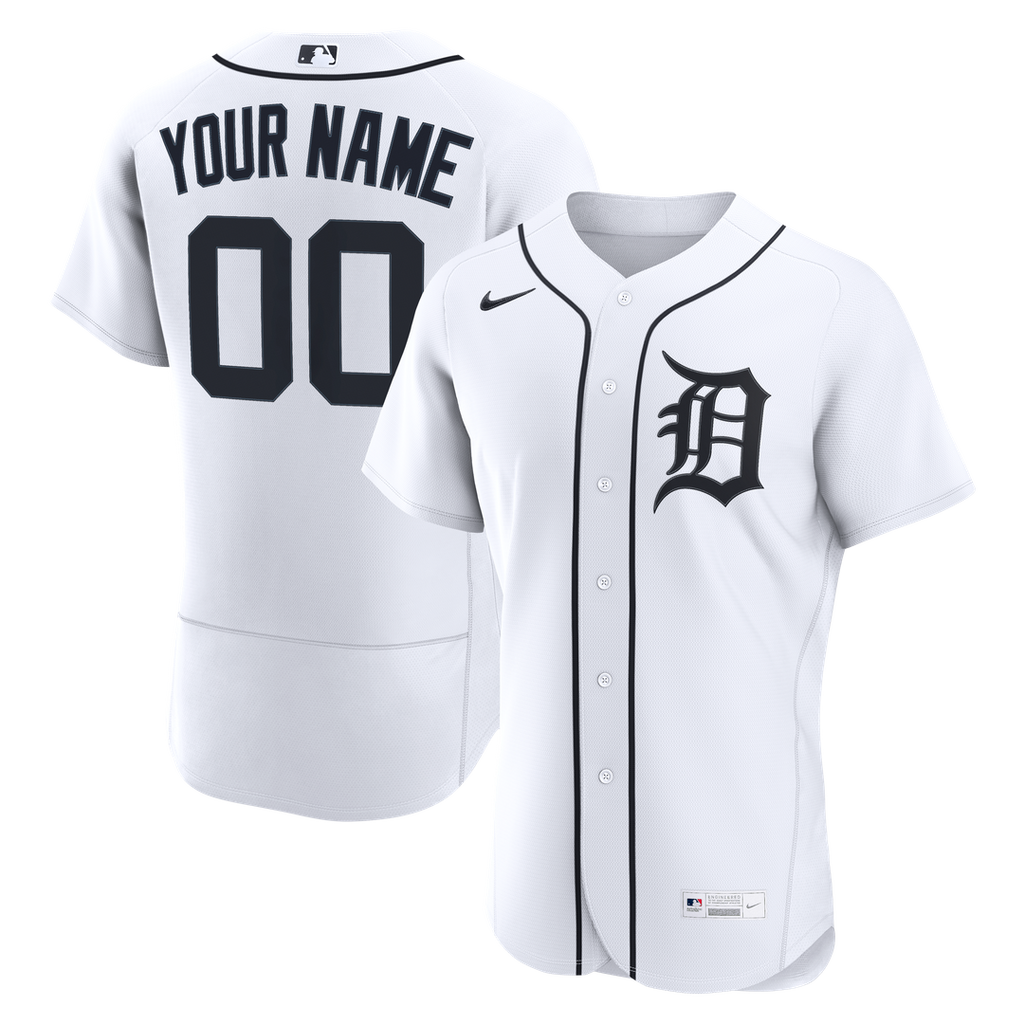 Detroit Tigers Nike Home Authentic Custom Jersey - White | MLB Fan Gear