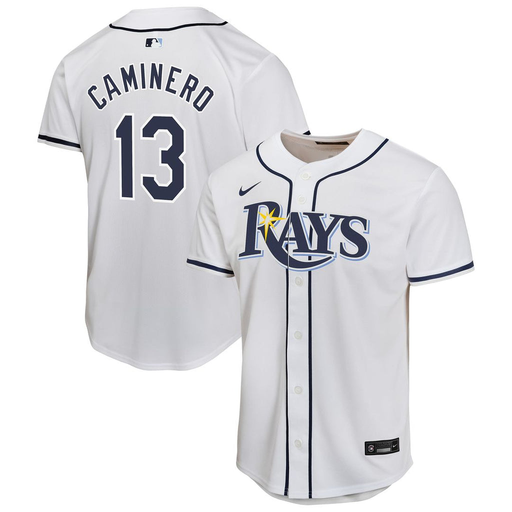 Junior Caminero Tampa Bay Rays Nike Youth Home Player Game Jersey - White | MLB Fan Gear