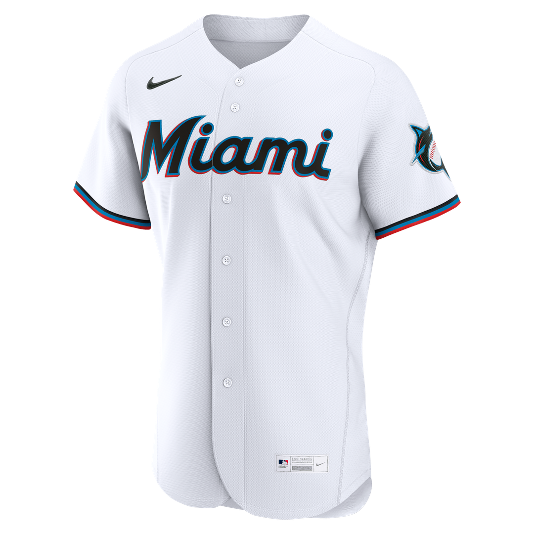 Miami Marlins Nike Home Authentic Custom Jersey - White | MLB Fan Gear
