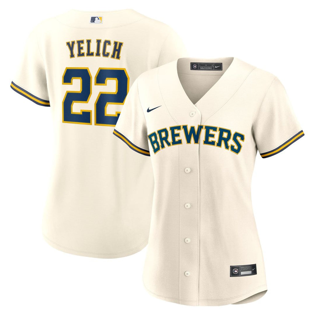 Christian Yelich Milwaukee Brewers Nike Women's Home Replica Jersey - White | MLB Fan Gear