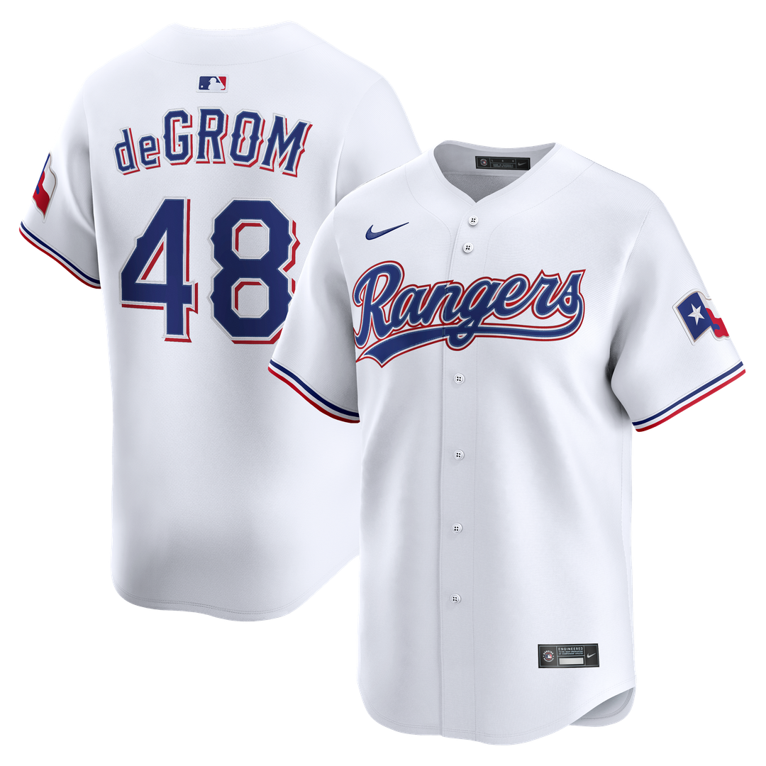 Jacob deGrom Texas Rangers Nike Home Limited Jersey - White | MLB Fan Gear